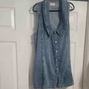 We The Free Light Blue Denim Romper